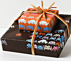 sace invaders wrapping paper