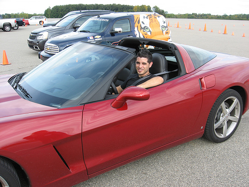 me in a 2008 corvette