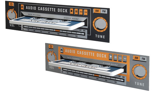 Cassette Deck Wall Graphic With Ejected Tape Shelf (Images courtesy Rocket)