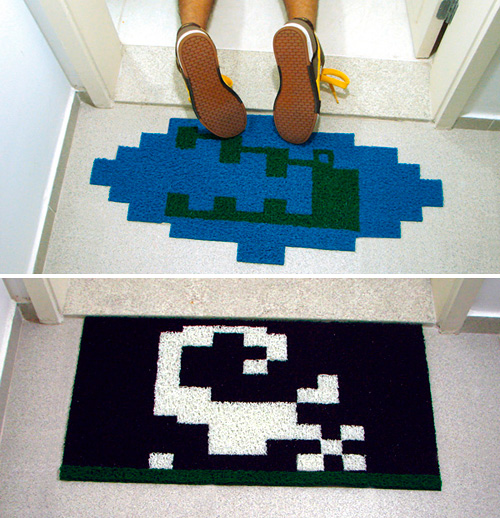 Pitfall Crocodile And Scorpion Pixelated Doormats (Images courtesy Meninos Store)