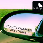 Objects in mirror are losing car sticker (Image courtesy Etsy)