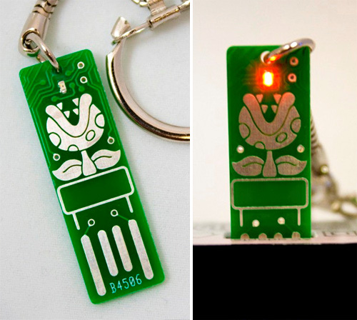 Light Up Piranha Plant USB Circuit Board Keychain (Images courtesy Etsy)