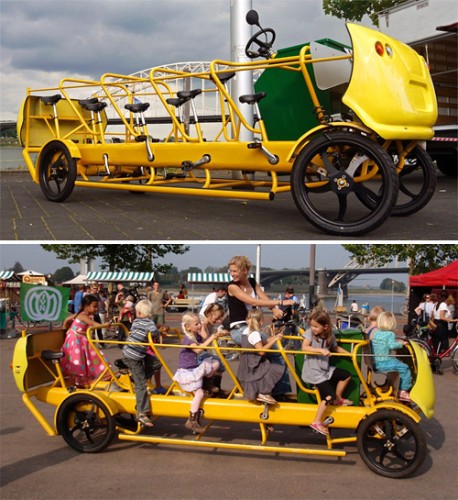 Pedal Powered School Bus (Images courtesy Bicycle Design)