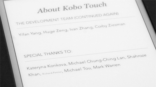 Kobo eReader Touch Edition (Image property OhGizmo!)