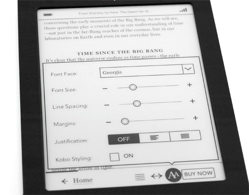 Kobo eReader Touch Edition (Image property OhGizmo!)