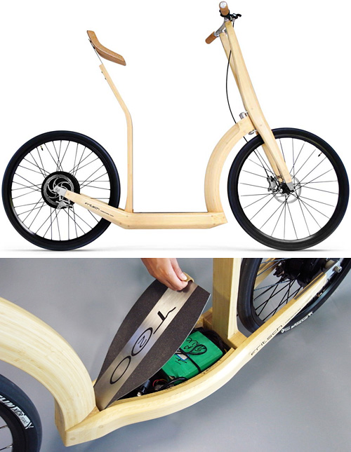 T20 Bamboo Electric Scooter (Images courtesy designboom & Antoine Fritsch)