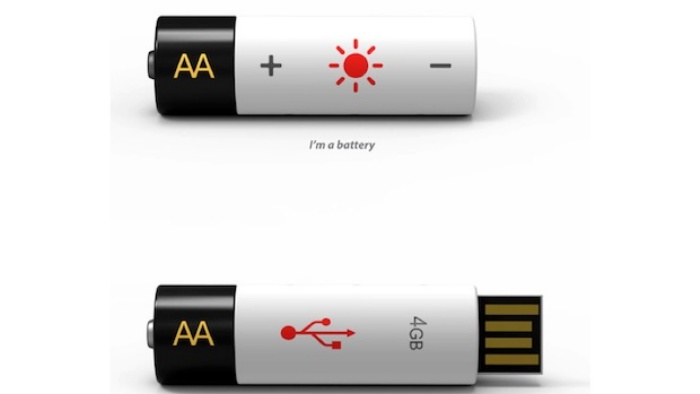 Rechargeable AA Battery USB Drive