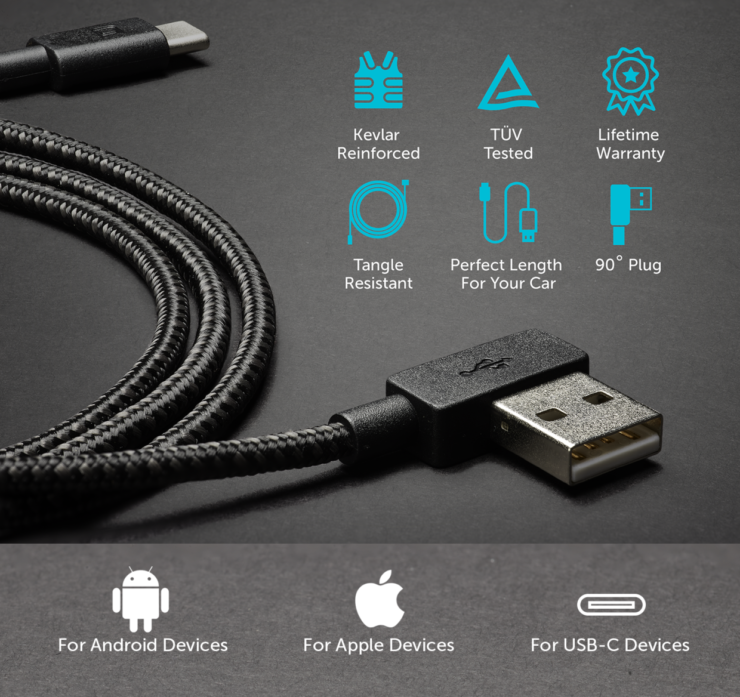 Zus Kevlar MFi Certified Lightning Cable For $19