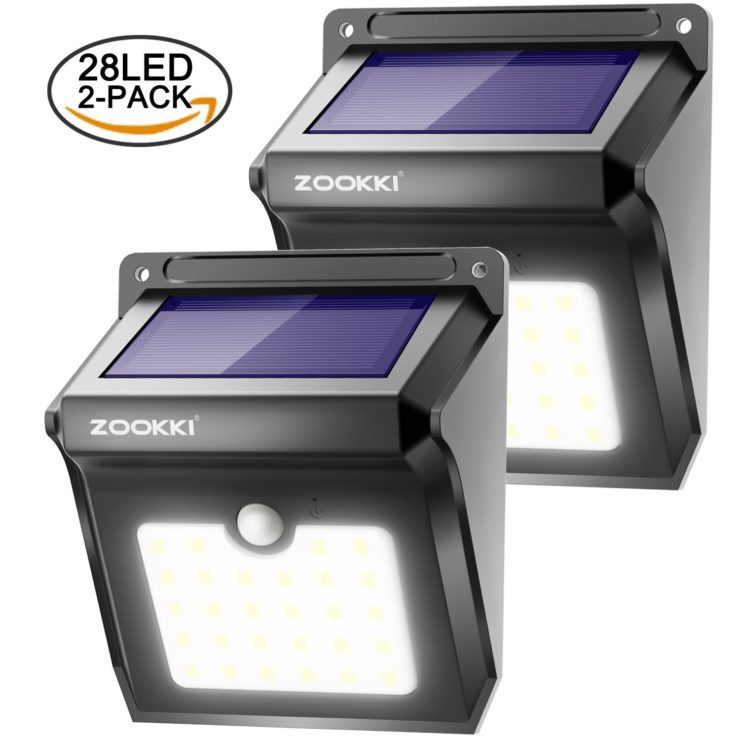 2-pack Zookki Wireless Solar Motion-Sensor Lights